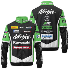 kawasaki Ninja Zipper Stand Collar Jacket 3D Shirt