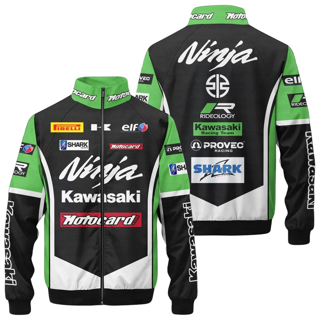 kawasaki Ninja Zipper Stand Collar Jacket 3D Shirt