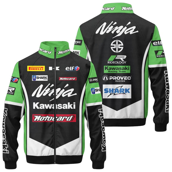 kawasaki Ninja Zipper Stand Collar Jacket 3D Shirt