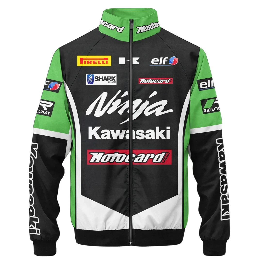 kawasaki Ninja Zipper Stand Collar Jacket 3D Shirt
