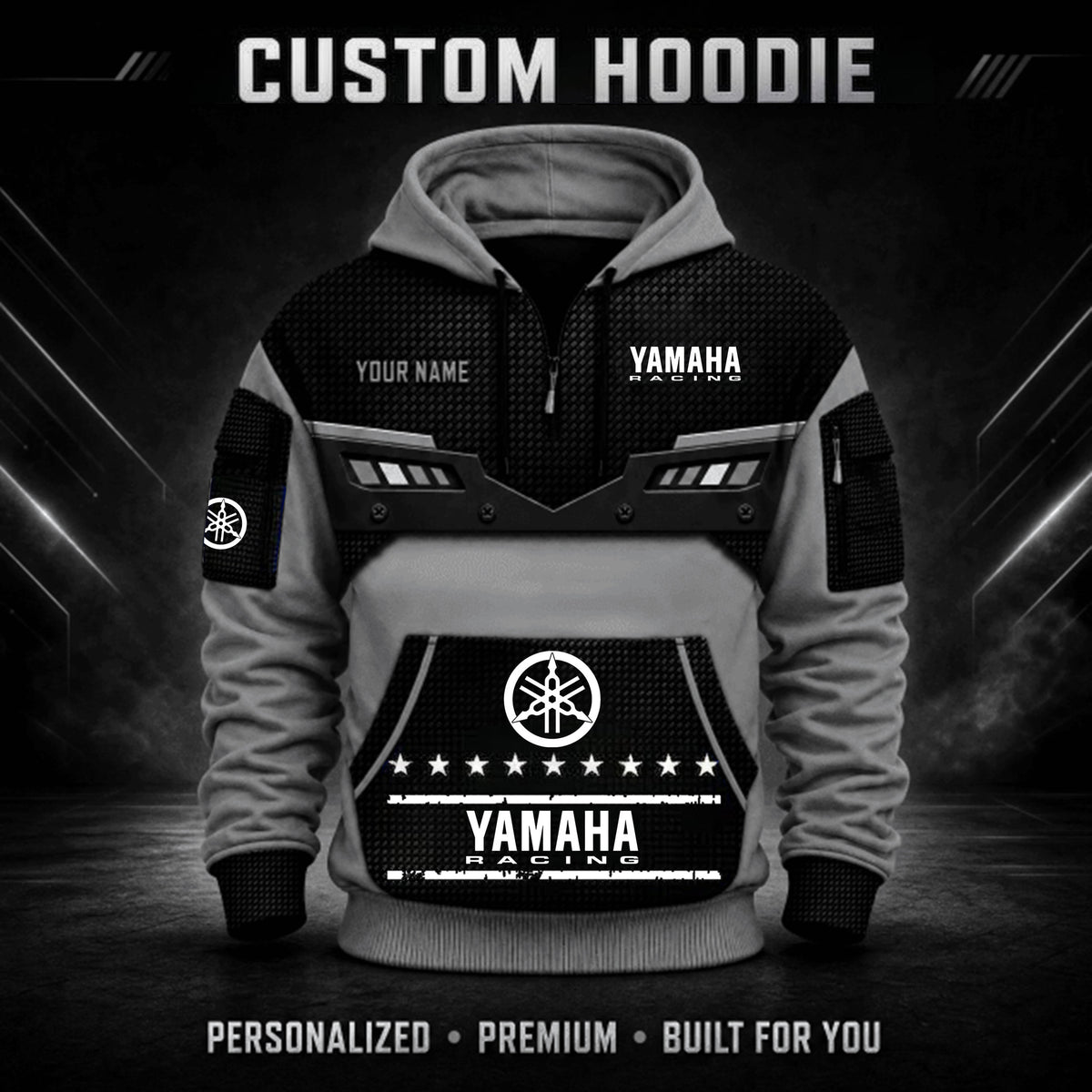 Yamaha Racing Custom Quarter Zip Hoodie HD29092