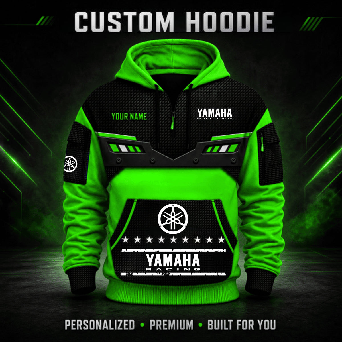 Yamaha Racing Custom Quarter Zip Hoodie HD29092