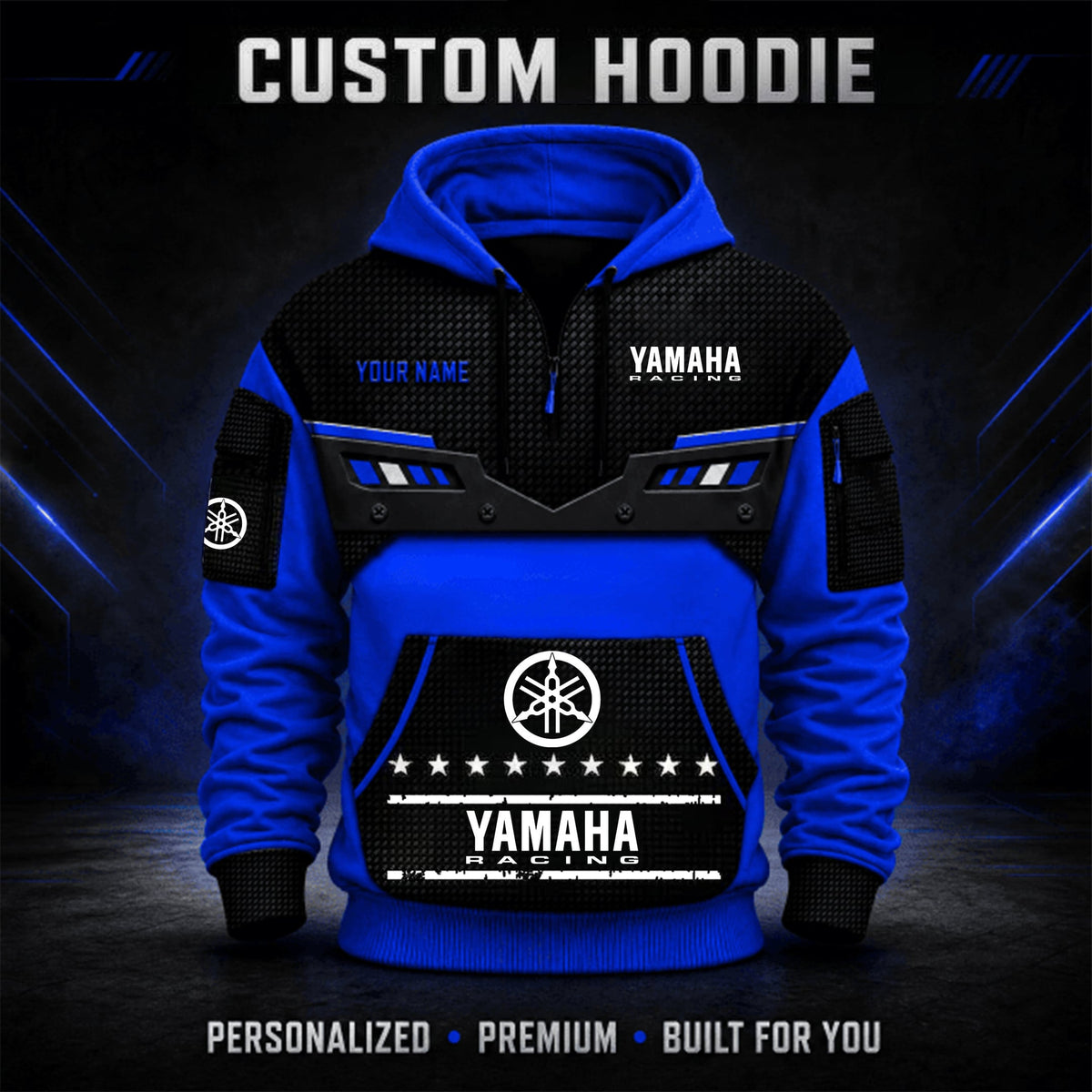 Yamaha Racing Custom Quarter Zip Hoodie HD29092
