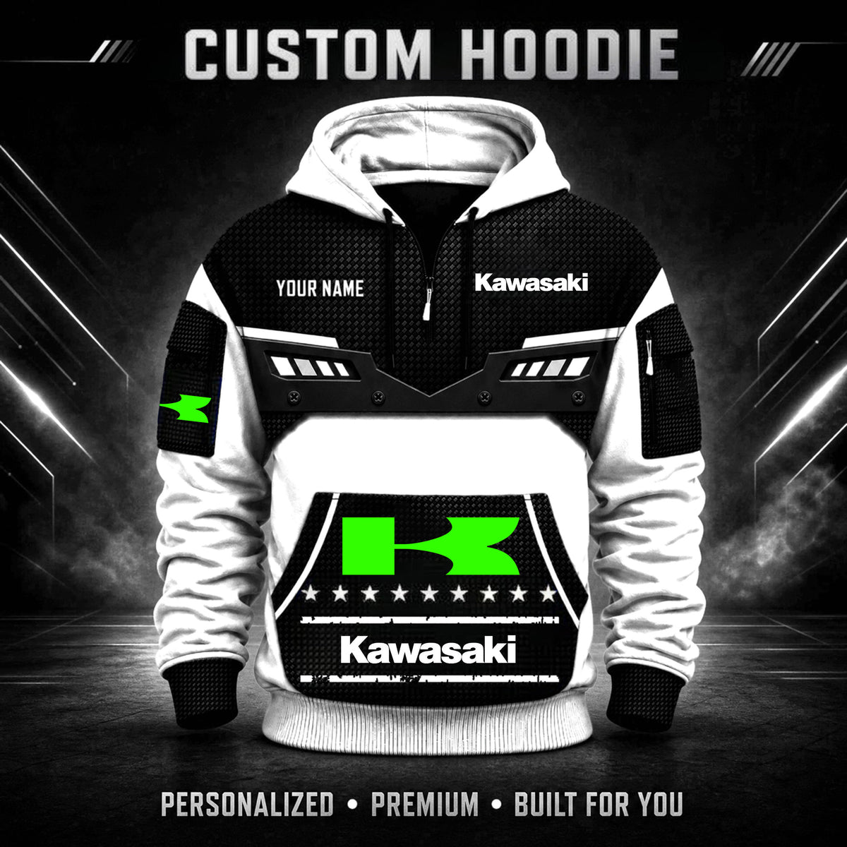 Kawasaki Custom Quarter Zip Hoodie HD29093
