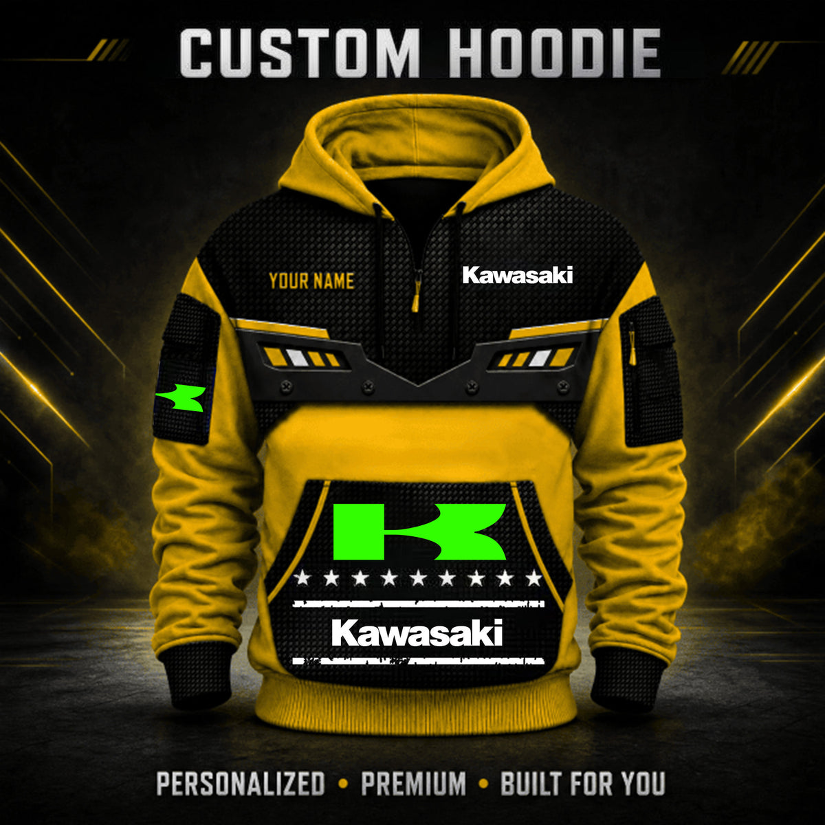 Kawasaki Custom Quarter Zip Hoodie HD29093