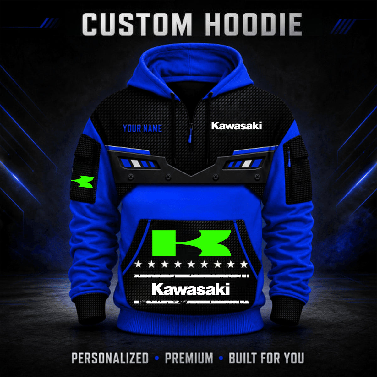 Kawasaki Custom Quarter Zip Hoodie HD29093
