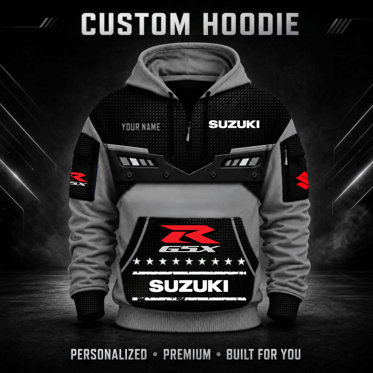 Suzuki GSX Custom Quarter Zip Hoodie HD011001